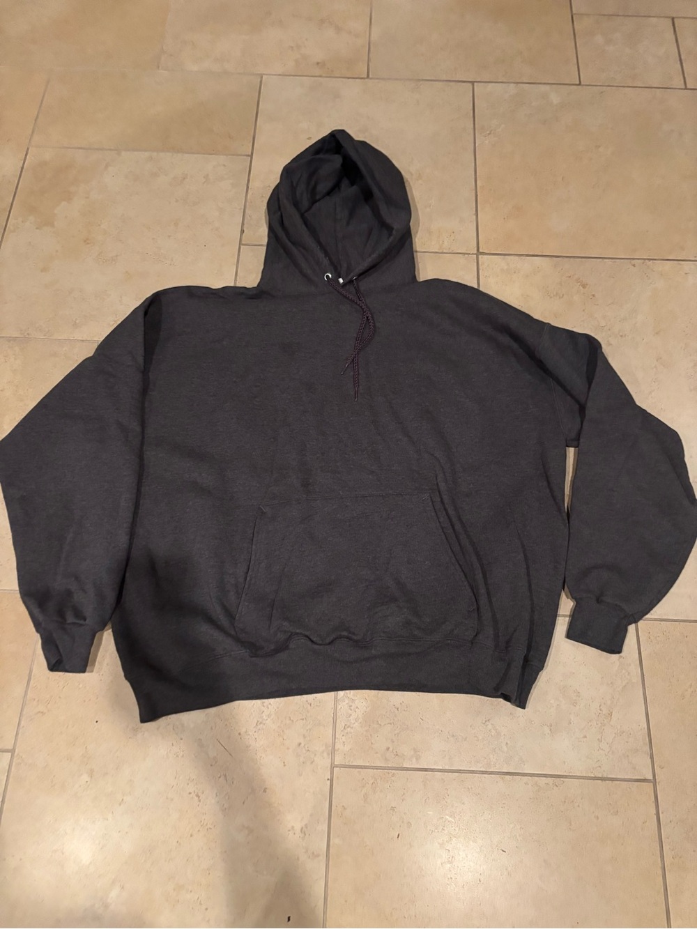 Hanes Fleece Men’s XXL Charcoal Hooded Pullover Sweatshirt